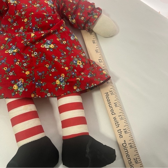 Raggedy Ann and Andy 19” Handcrafted Dolls with Orange Yarn Hair Vintage - Picture 13 of 13